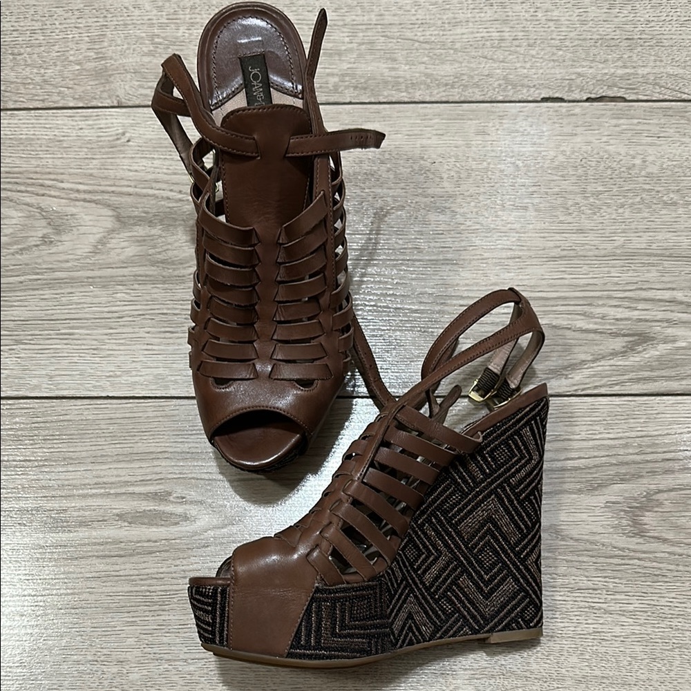 Joan & David - Brown Wedge Sandals